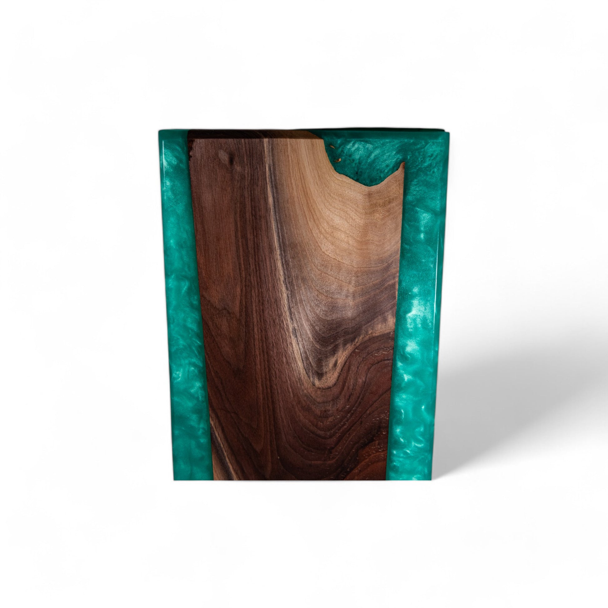 Turquoise Epoxy Walnut Wood Charcuterie Boards/Serving Board with Handle