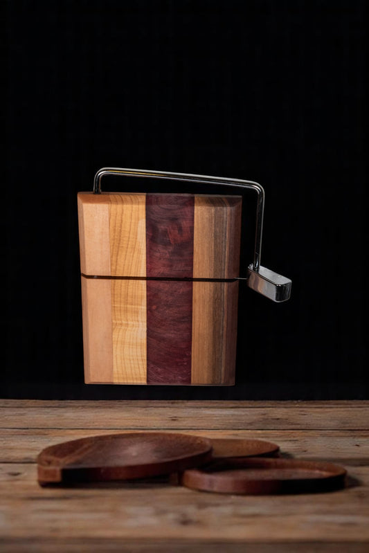Walnut, Maple, Hickory, Purpleheart cheese Slicer Board