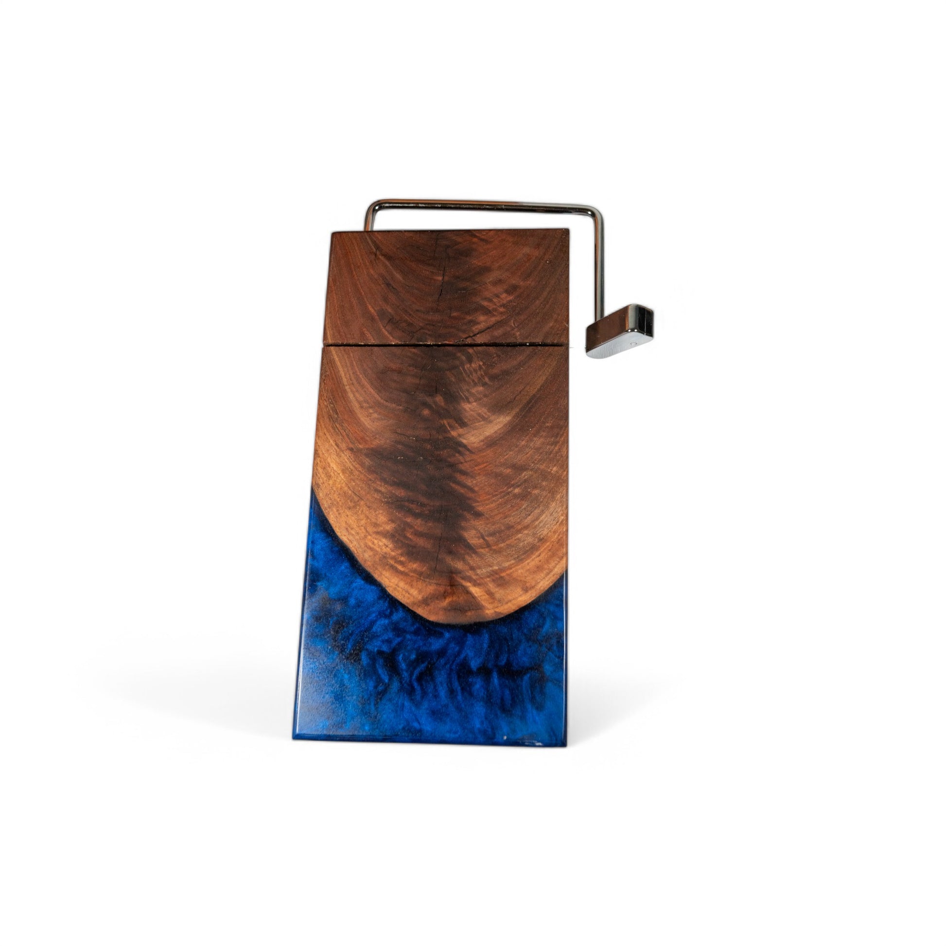 Walnut Wood Dark Blue Epoxy Cheese Slicer Board