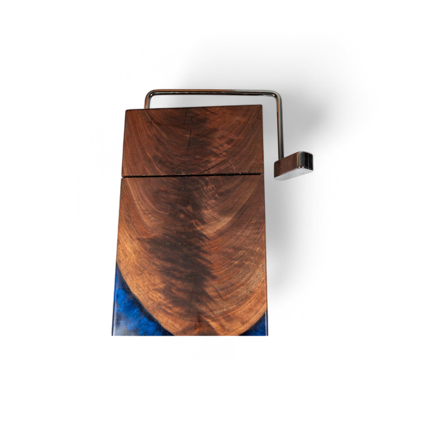 Walnut Wood Dark Blue Epoxy Cheese Slicer Board