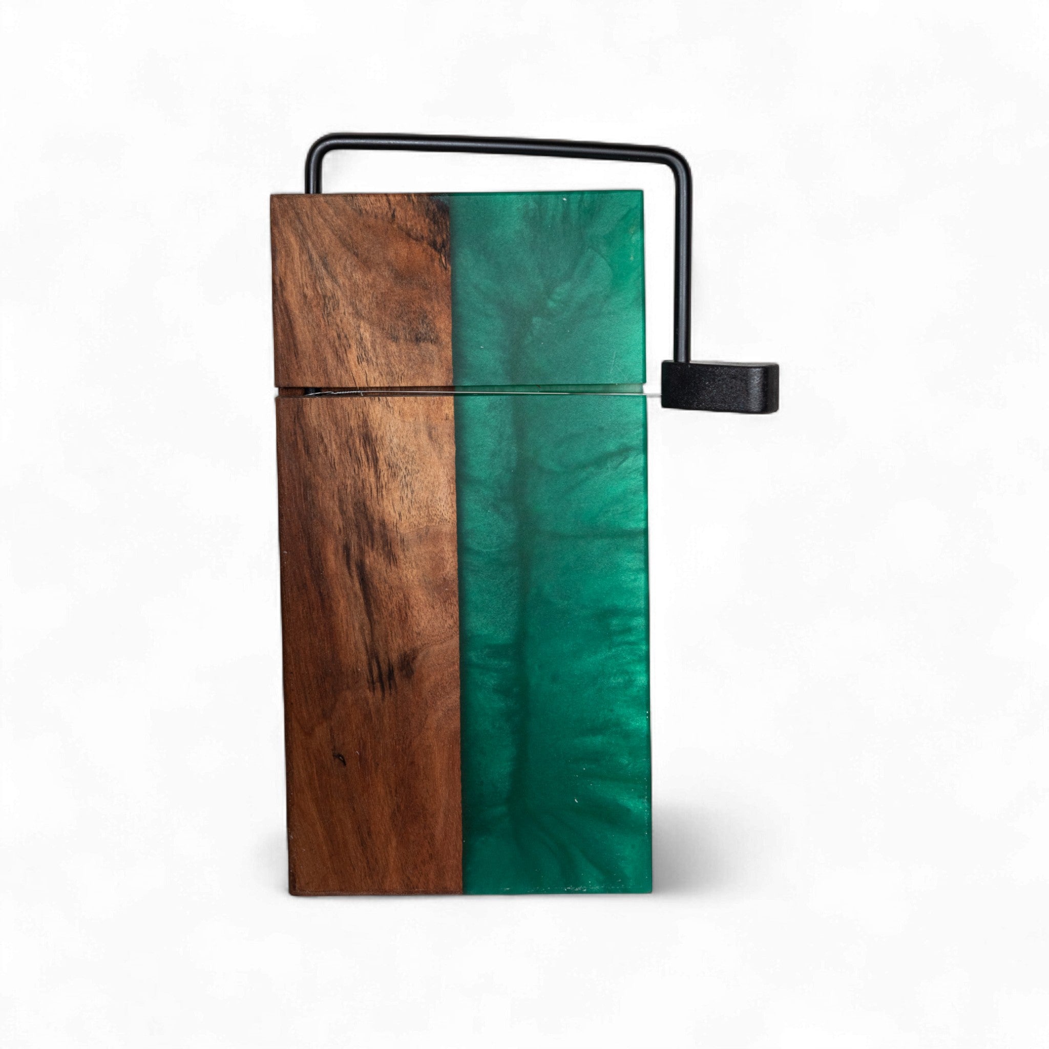 Walnut Wood Green Epoxy Cheese Slicer Board