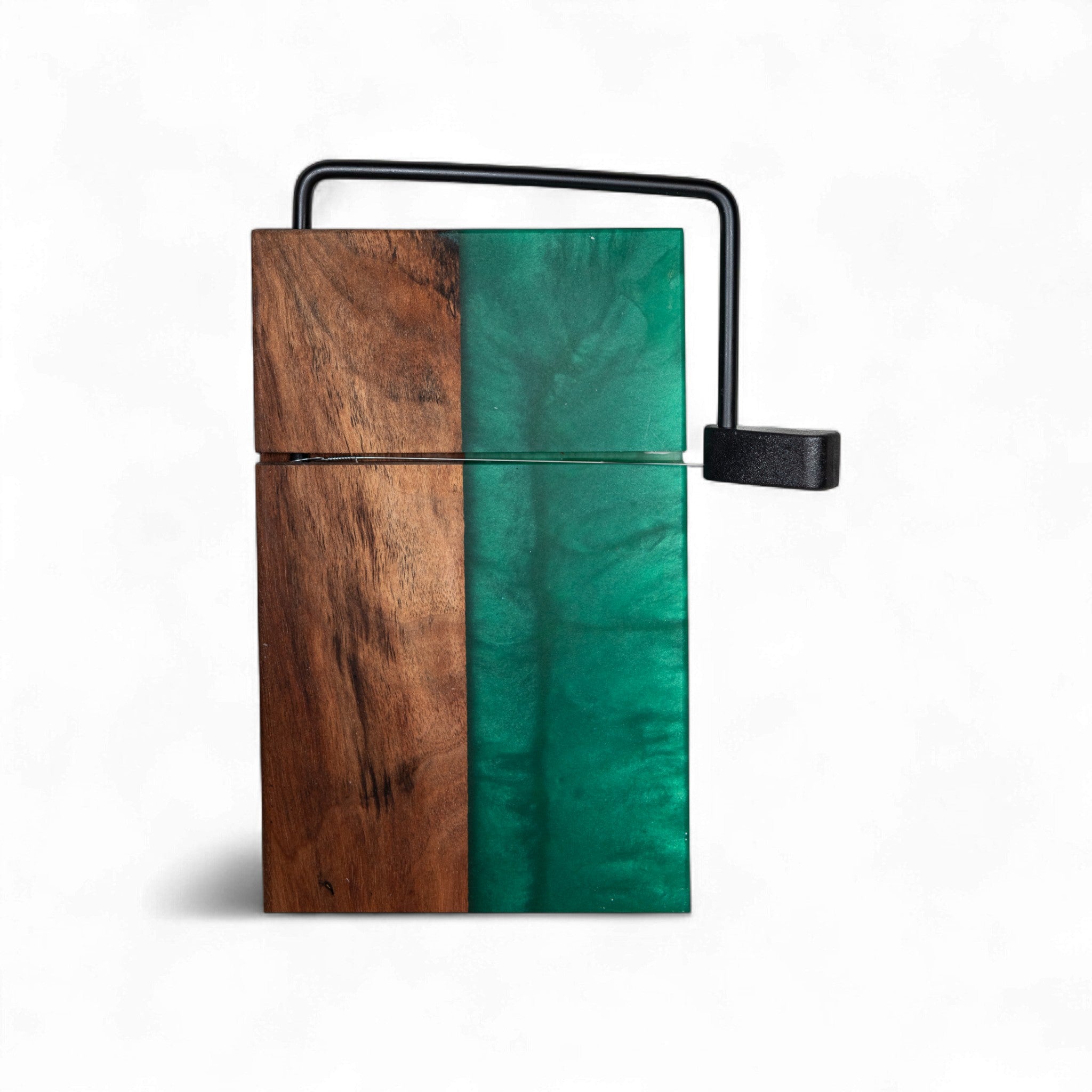 Walnut Wood Green Epoxy Cheese Slicer Board