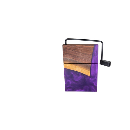 Walnut Wood Purple Epoxy Cheese Slicer Board