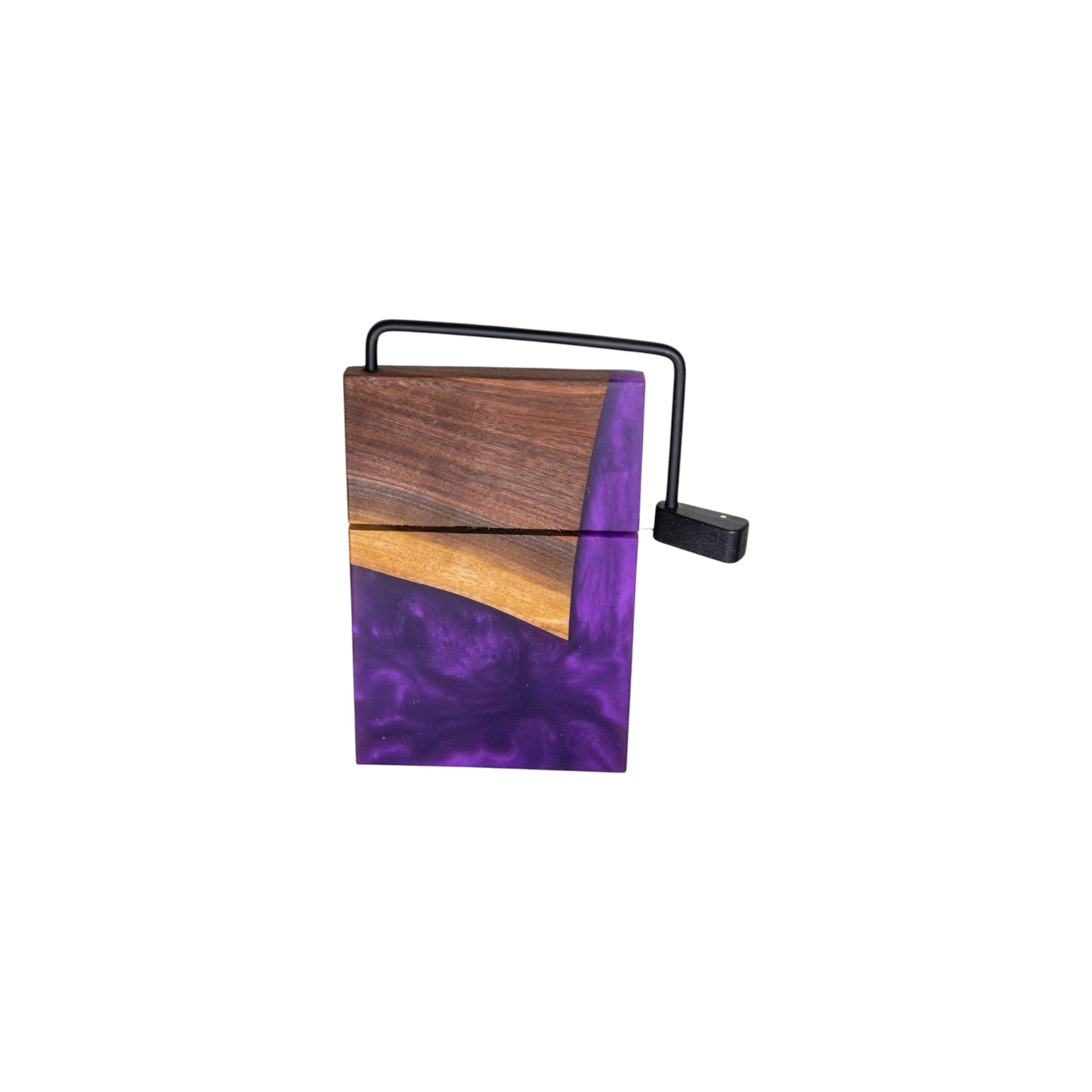 Walnut Wood Purple Epoxy Cheese Slicer Board