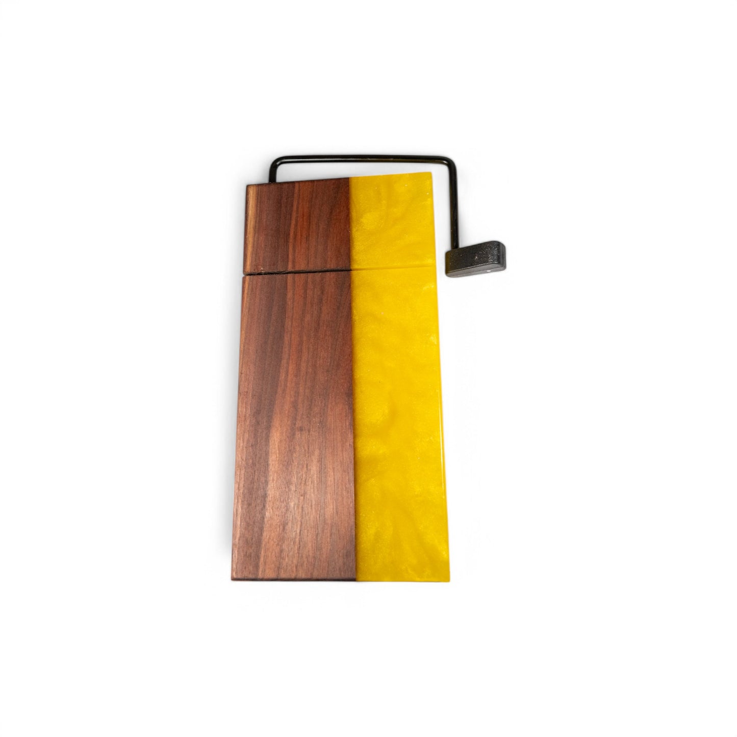 Walnut Wood Yellow Epoxy Cheese Slicer Board