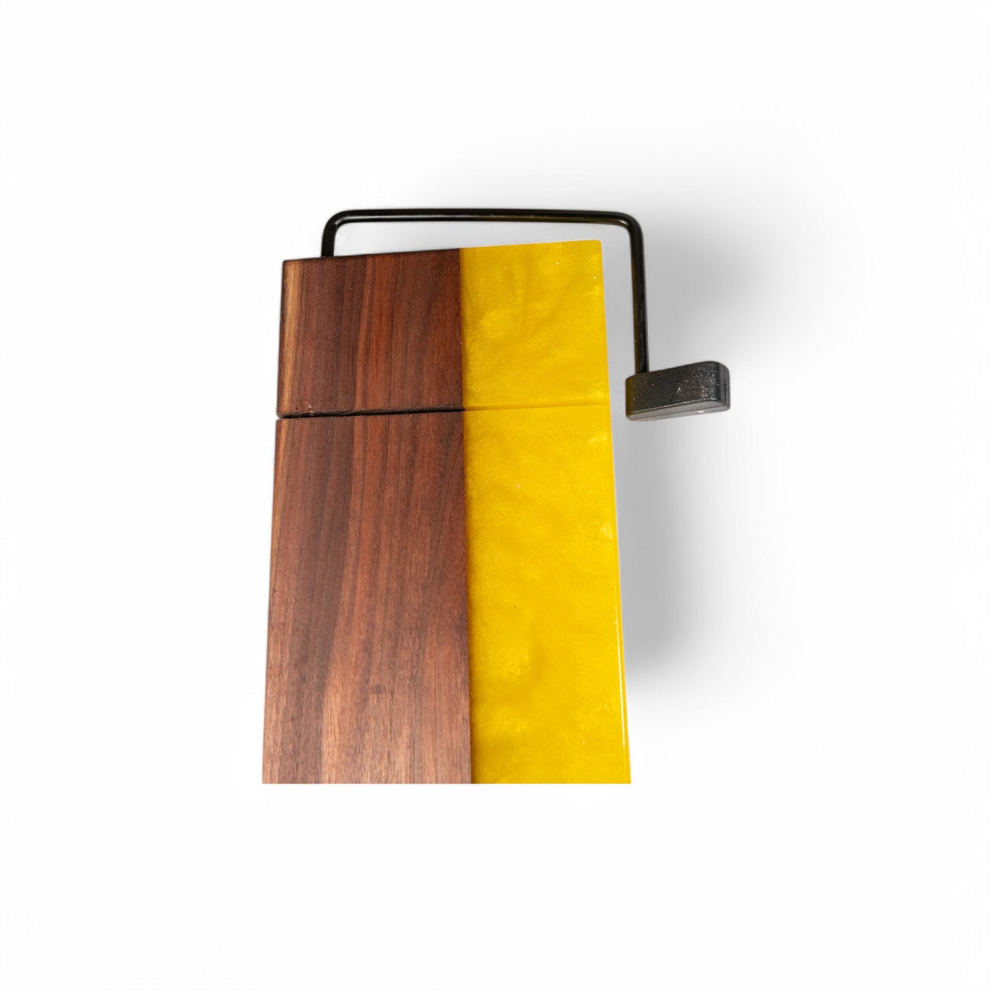 Walnut Wood Yellow Epoxy Cheese Slicer Board