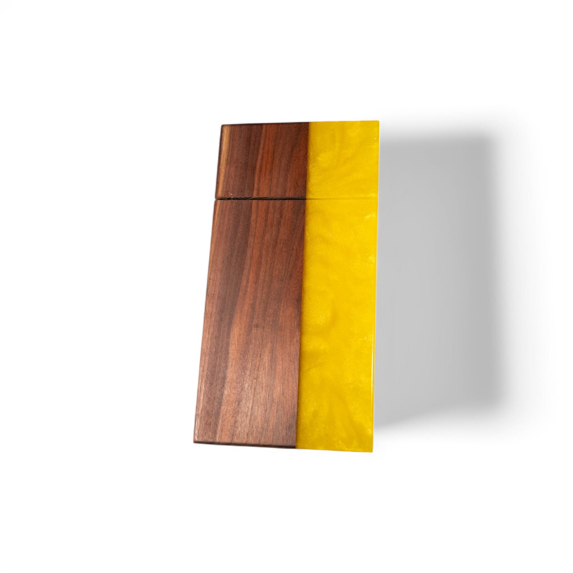 Walnut Wood Yellow Epoxy Cheese Slicer Board