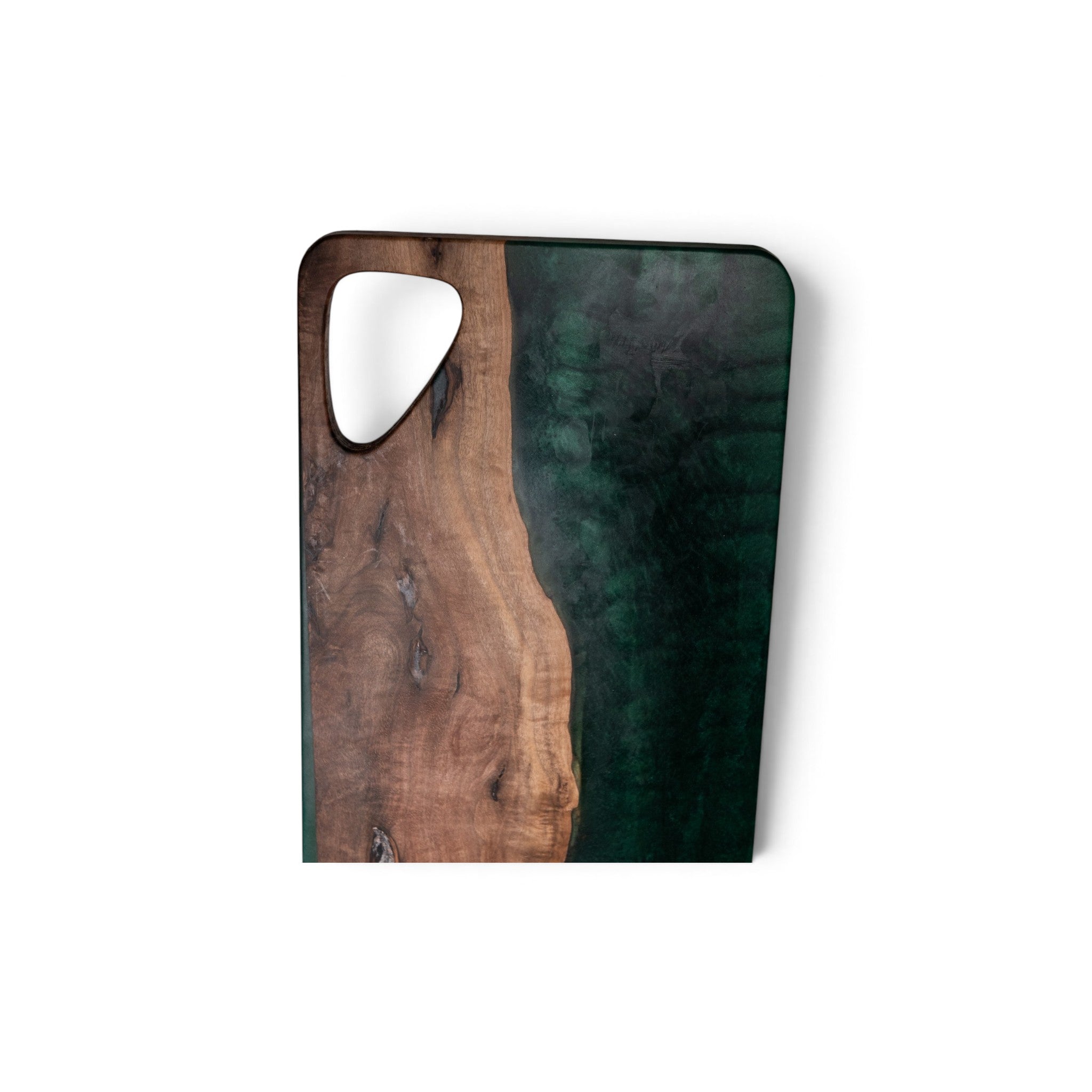 Walnut Wood with Dark Green Epoxy Charcuterie Boards/Serving Board