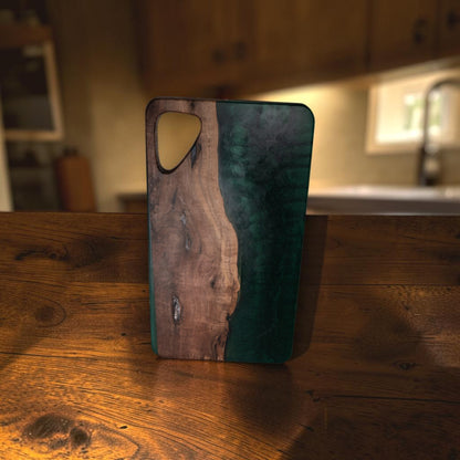 Walnut Wood with Dark Green Epoxy Charcuterie Boards/Serving Board