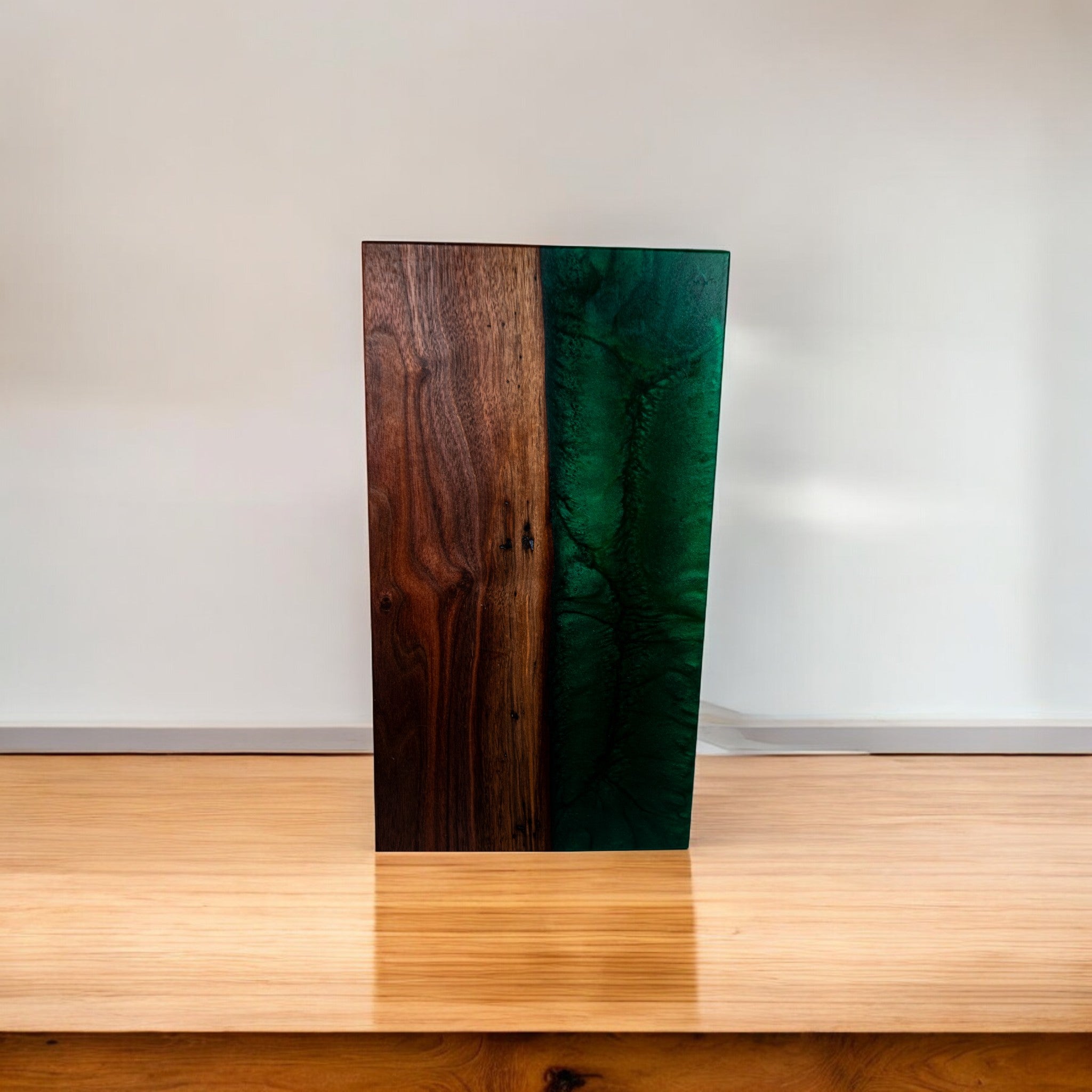 Walnut Wood with Dark Green Epoxy Charcuterie Boards/Serving Board