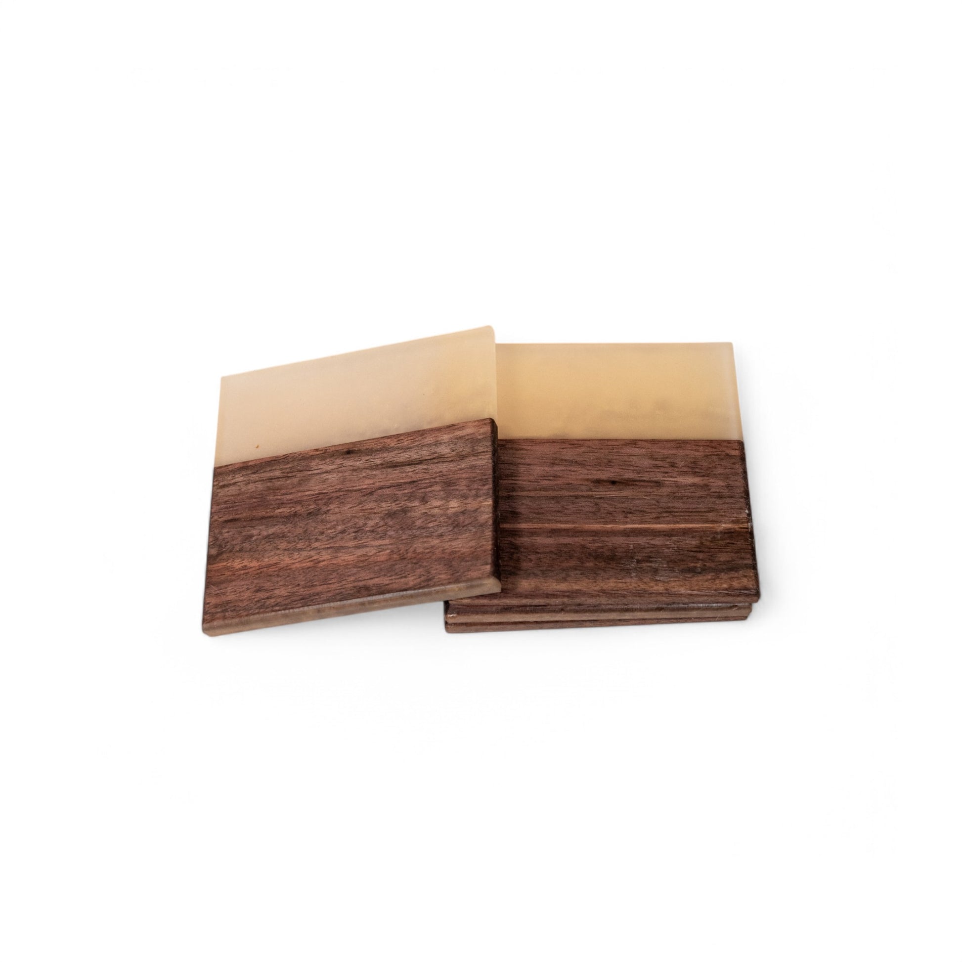 Walnut Wood with Tan Epoxy Coaster