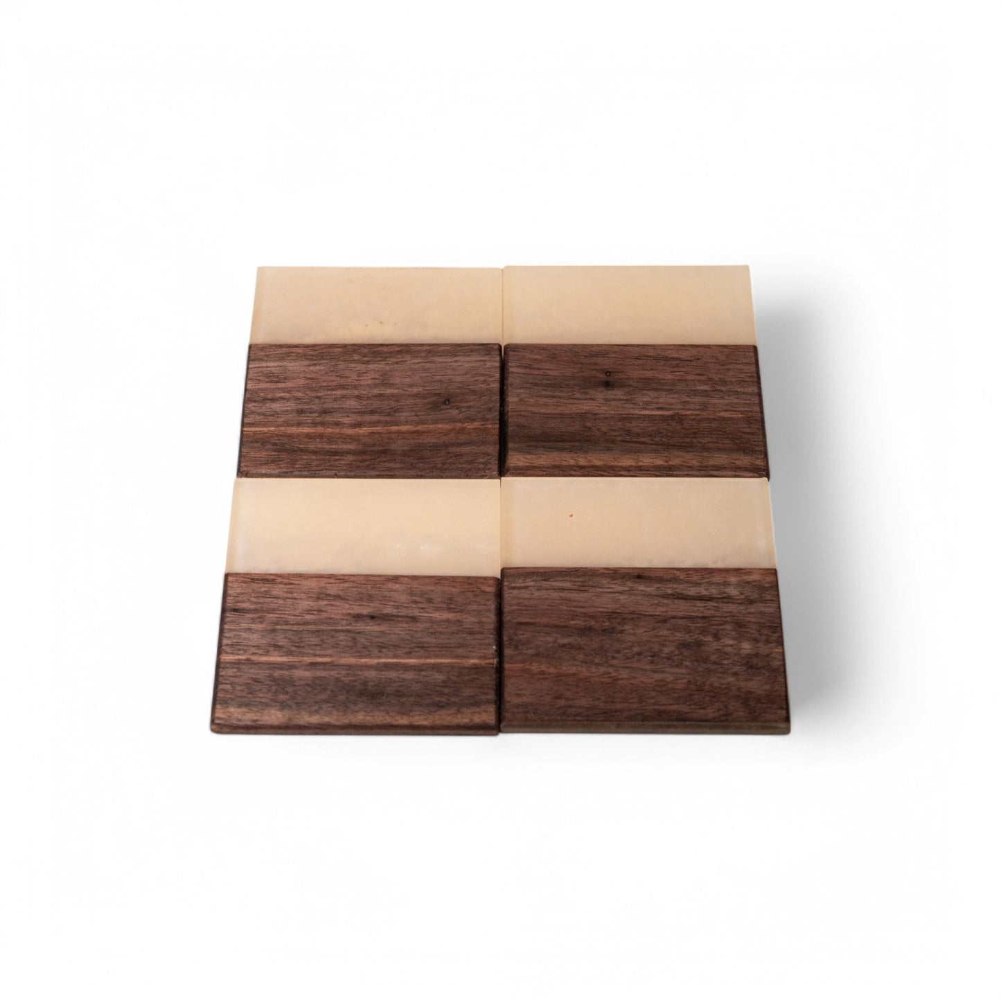 Walnut Wood with Tan Epoxy Coaster