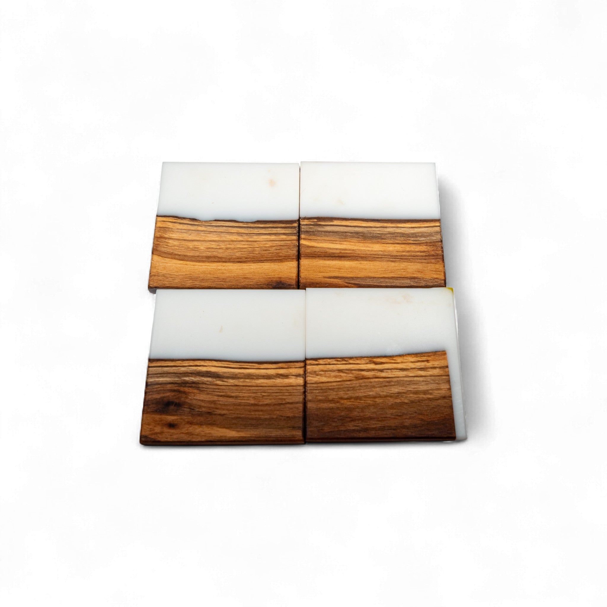 Walnut Wood with White Epoxy Coaster