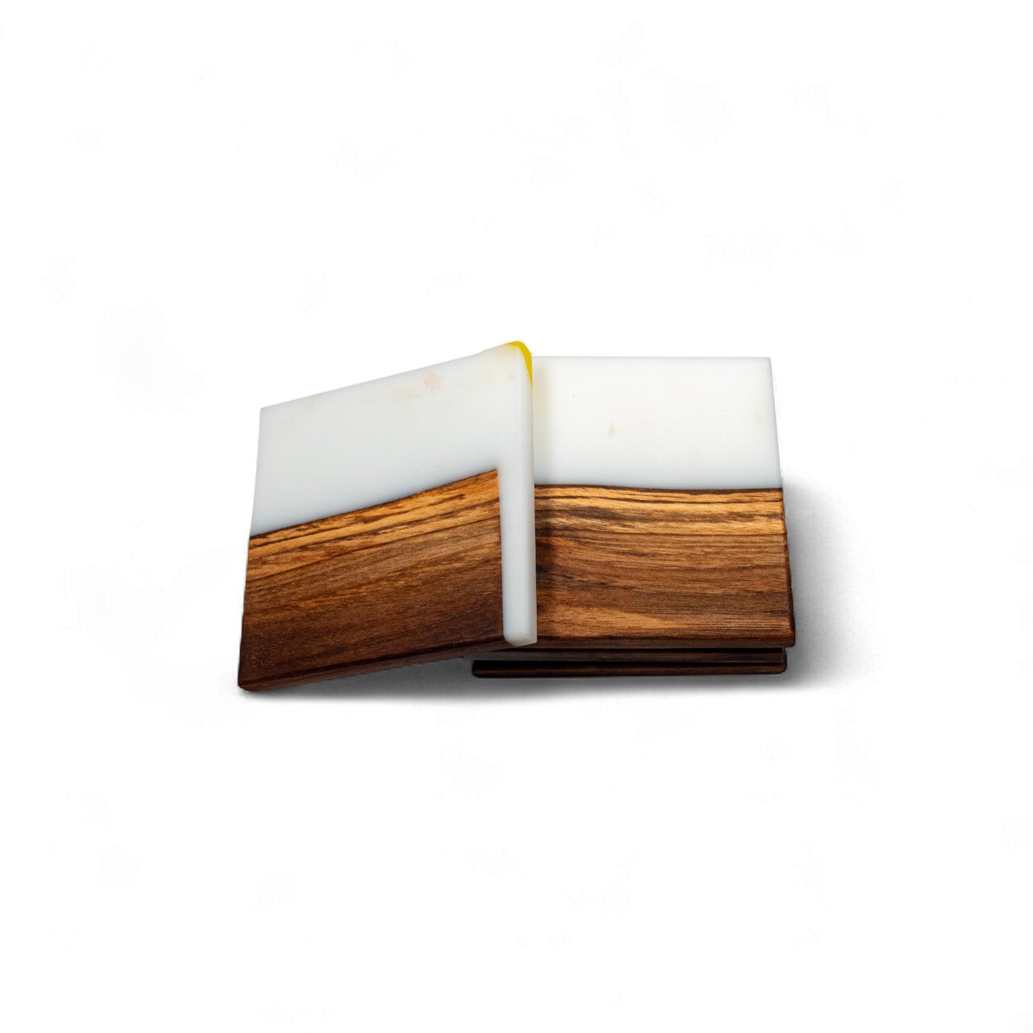 Walnut Wood with White Epoxy Coaster