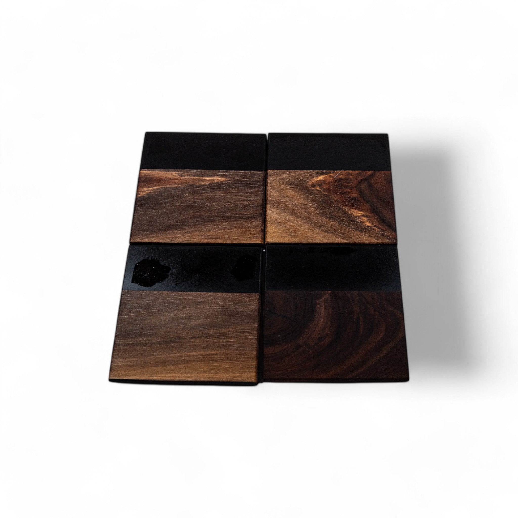Walnut with Black Epoxy Coaster