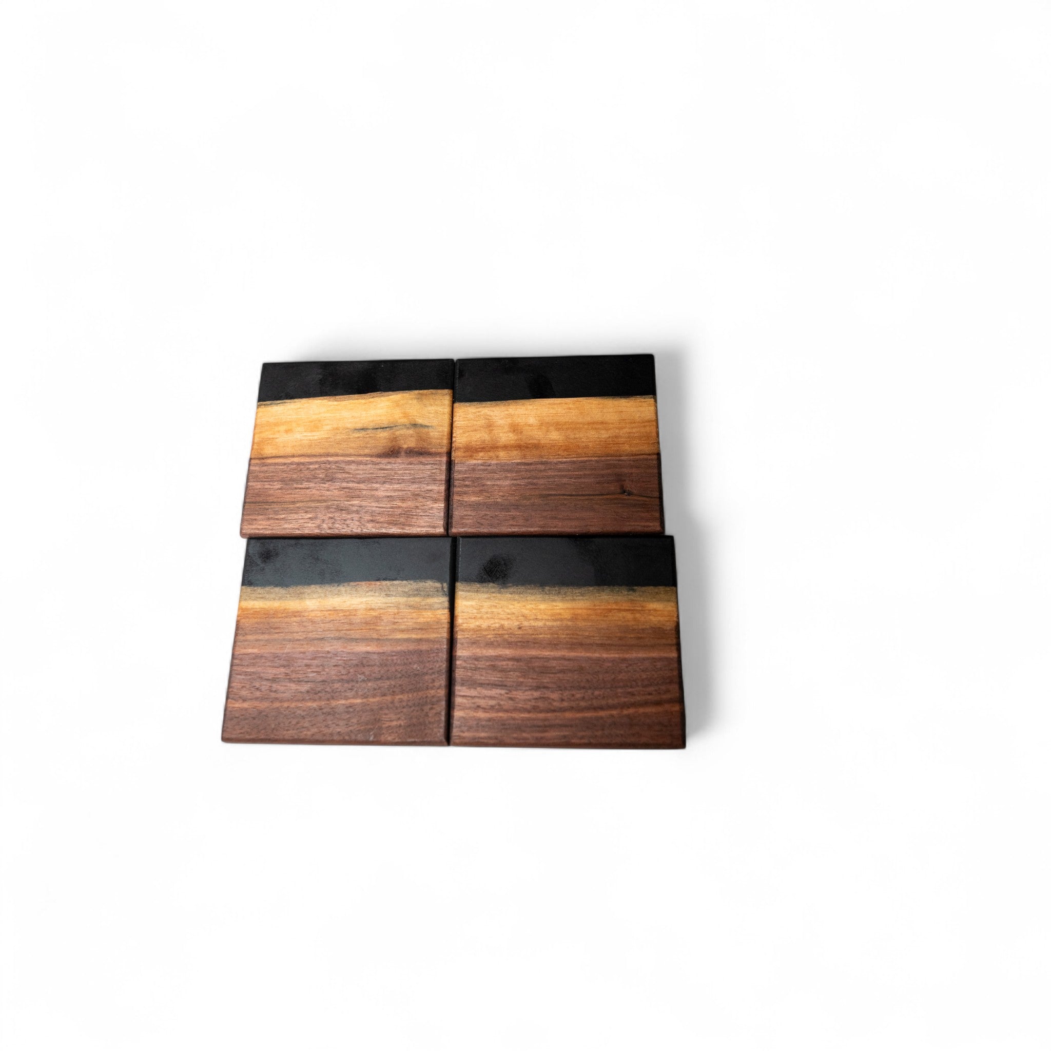 Walnut with Black Epoxy Coaster