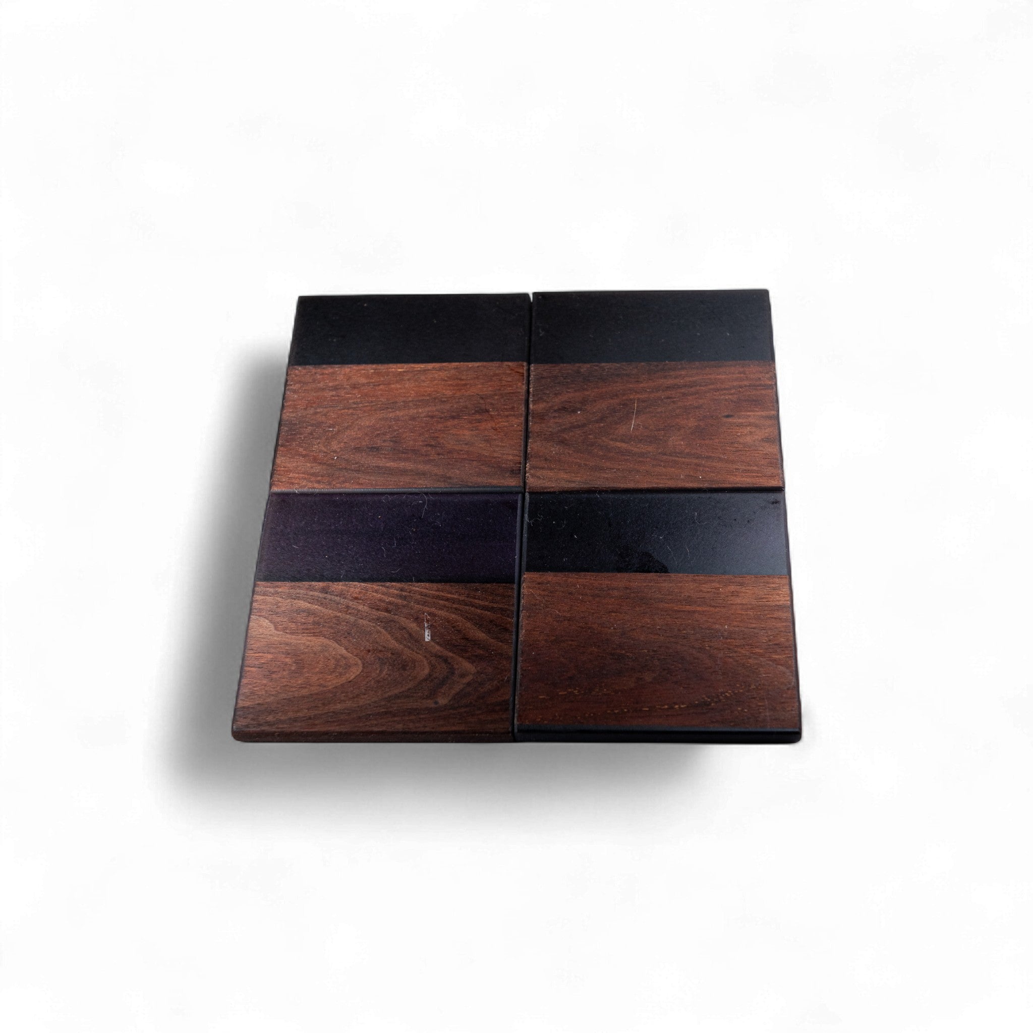 Walnut with Black Purple Epoxy Coaster