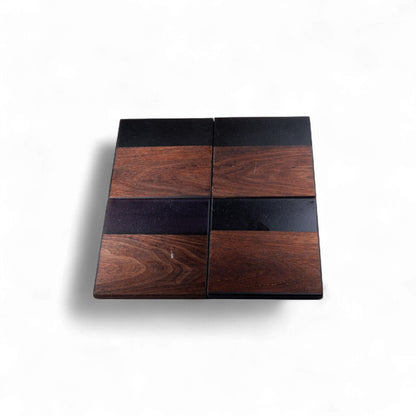 Walnut with Black Purple Epoxy Coaster