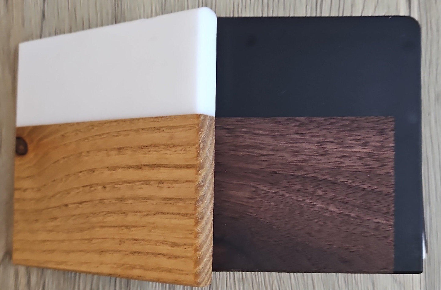 Walnut with Black/White Epoxy Coaster