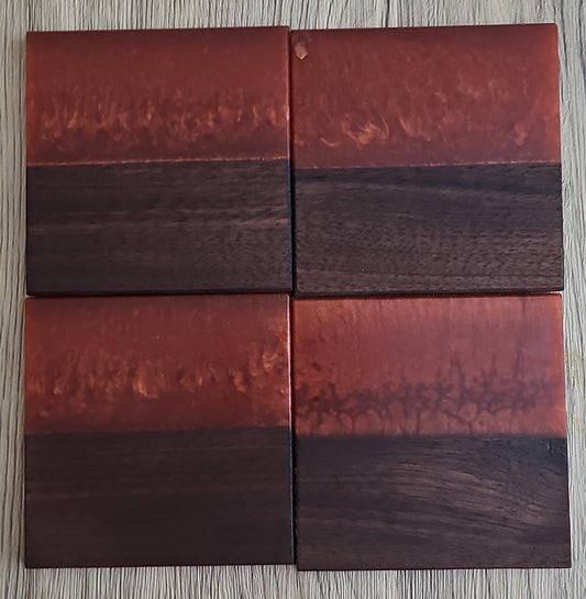 Walnut with Copper Epoxy Coaster