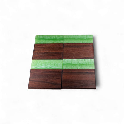 Walnut with Jade Epoxy Coaster