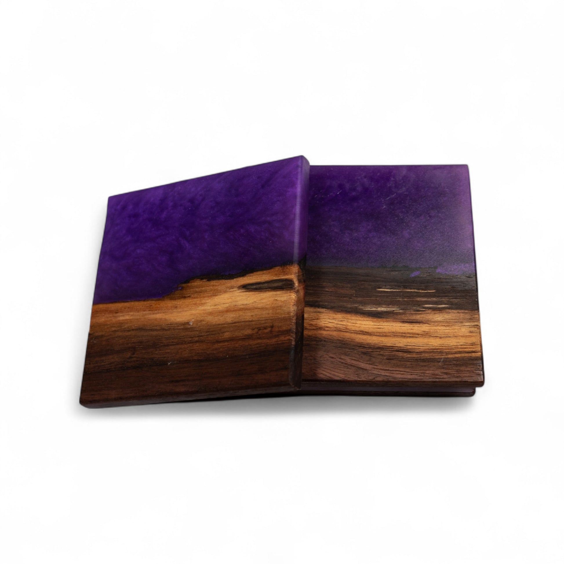 Walnut with Purple Epoxy Coaster