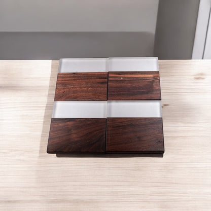 Walnut with Smoke Epoxy Coaster