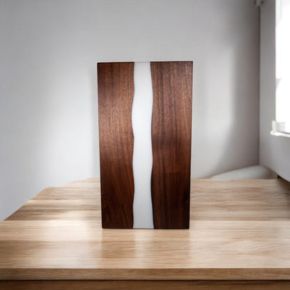 White Epoxy with Walnut Charcuterie Boards/Serving Board