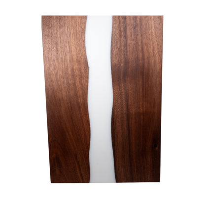 White Epoxy with Walnut Charcuterie Boards/Serving Board