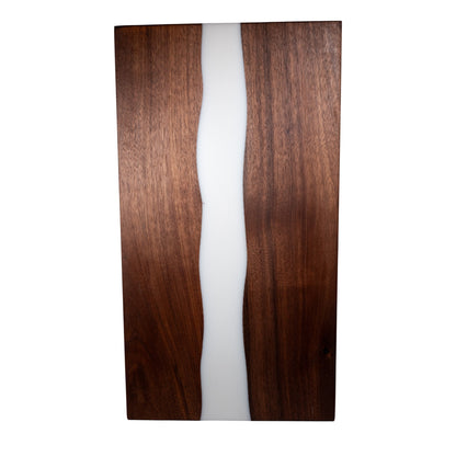 White Epoxy with Walnut Charcuterie Boards/Serving Board