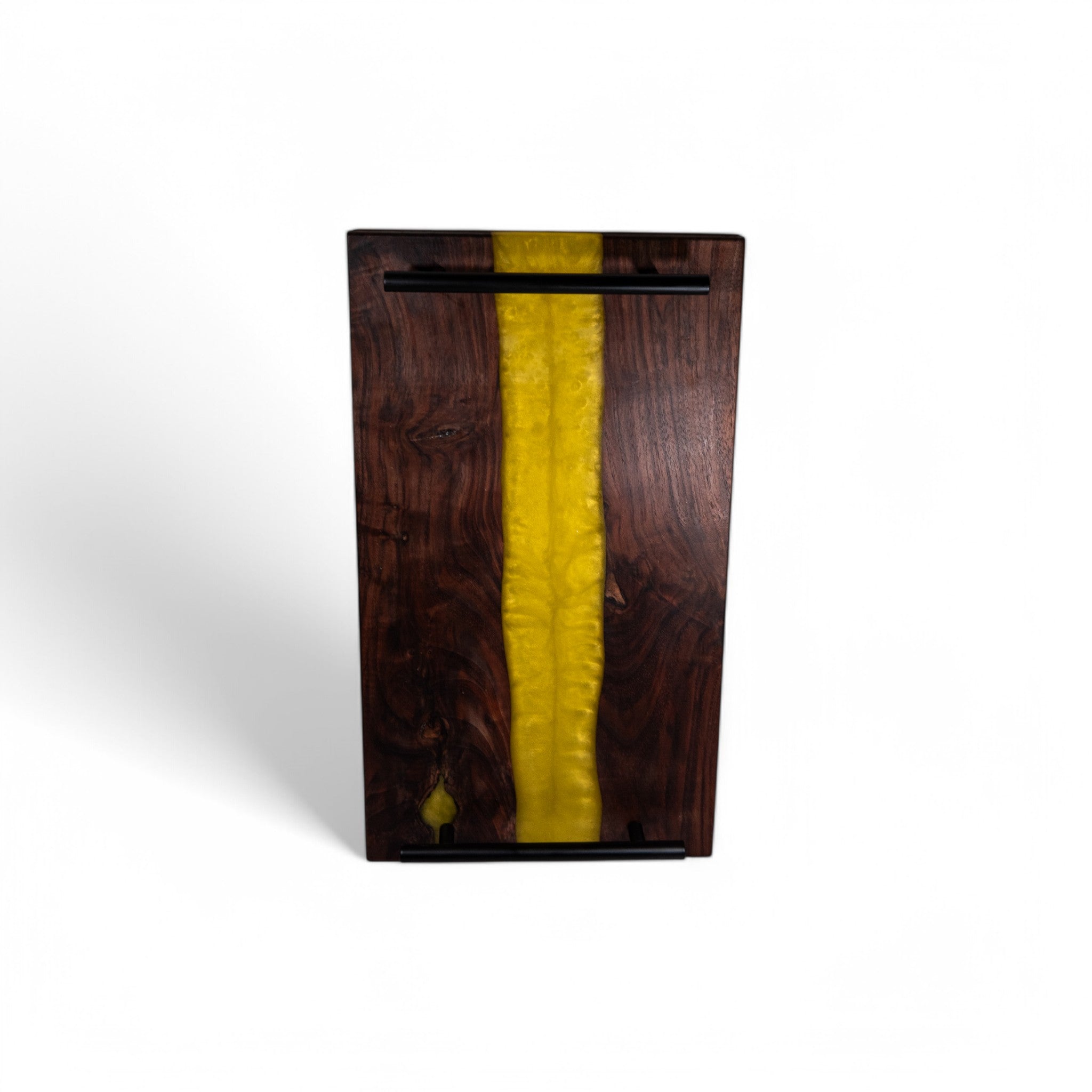 Yellow Epoxy Walnut Charcuterie Boards/Serving Board with Handle