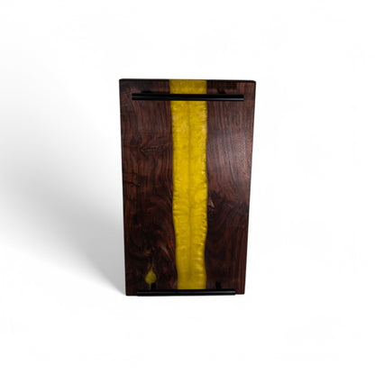 Yellow Epoxy Walnut Charcuterie Boards/Serving Board with Handle