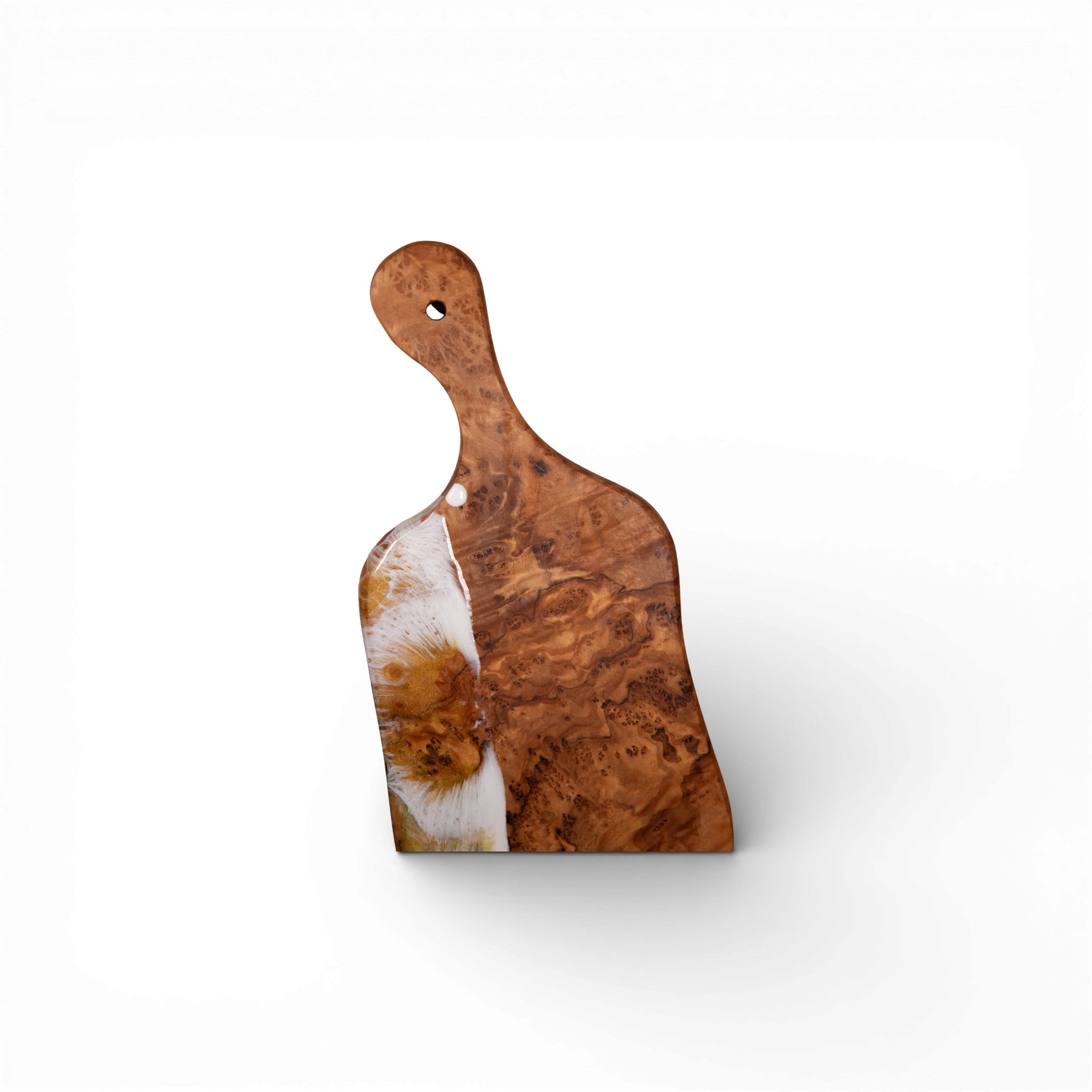 Yellow Handcrafted Ocean Wave Olive Wood Charcuterie Board - Serving Platter