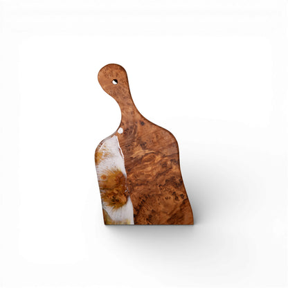 Yellow Handcrafted Ocean Wave Olive Wood Charcuterie Board - Serving Platter