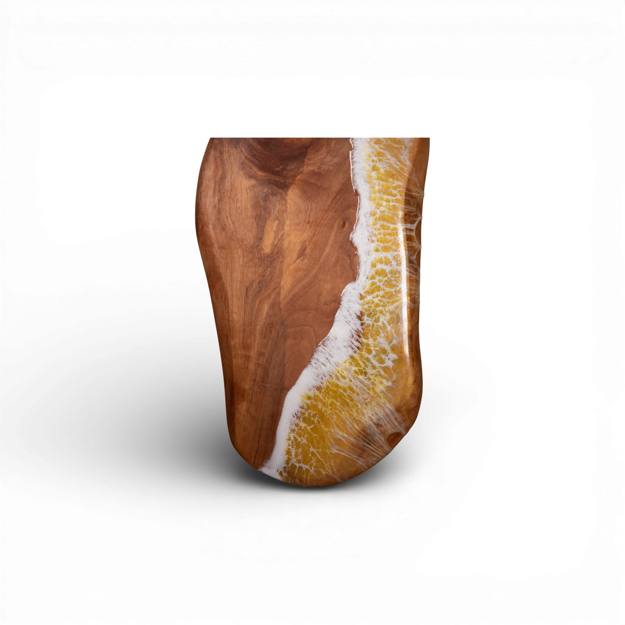 Yellow Handcrafted Ocean Wave Olive Wood Charcuterie Board - Serving Platter