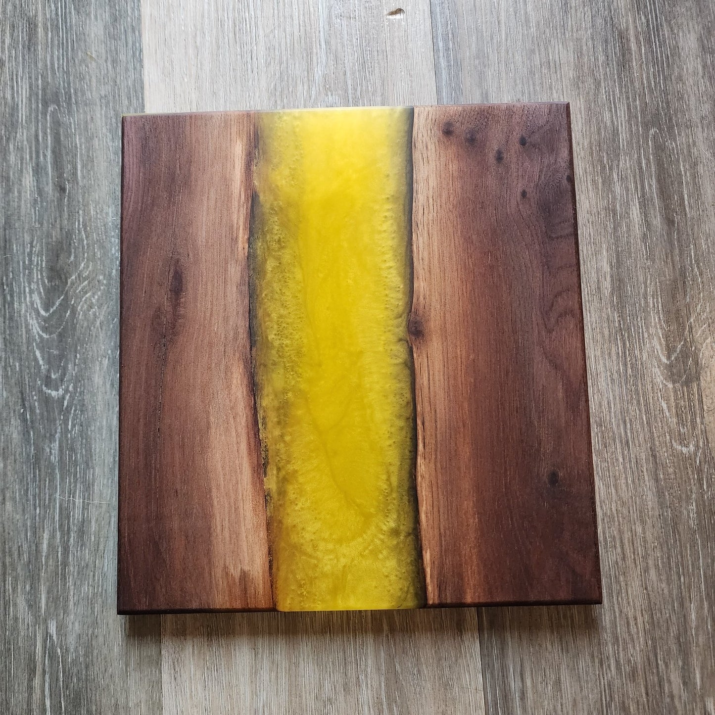 Yellow Epoxy Walnut Charcuterie Boards/Serving Board