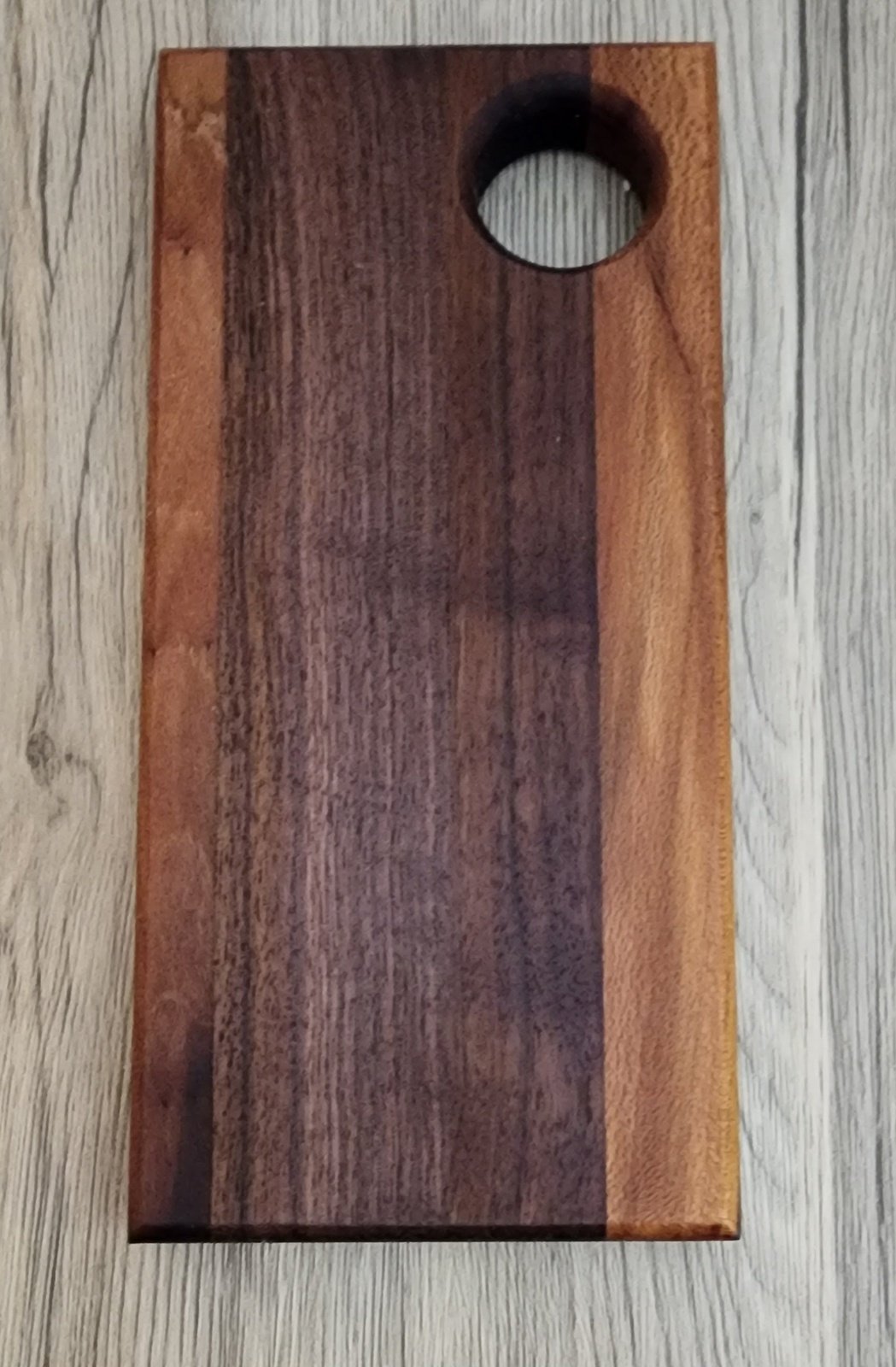 Walnut and Sycamore Cutting Board with Handle